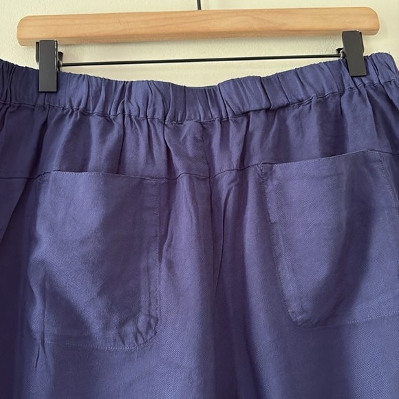 Anthropologie Hei Hei Leia Tie Knot Shorts Twist Front Navy Linen Blend Size M - Picture 6 of 10